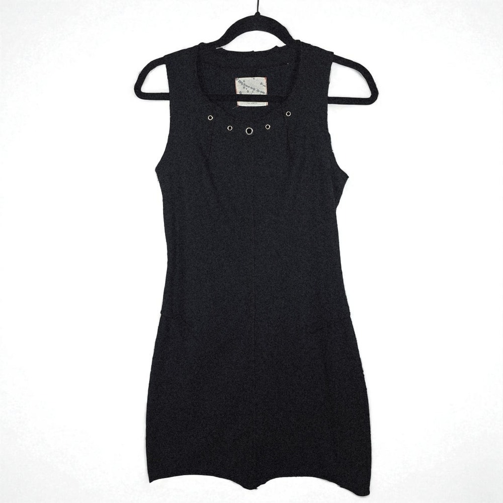 Raw Earth Wild‎ Sky Mini Dress Woman Small Black Dress Handmade Organic Cotton